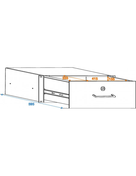 OMNITRONIC Rack Drawer with Lock 4U
