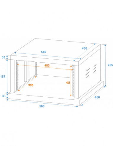ROADINGER Steel Rack SR-19, 4U