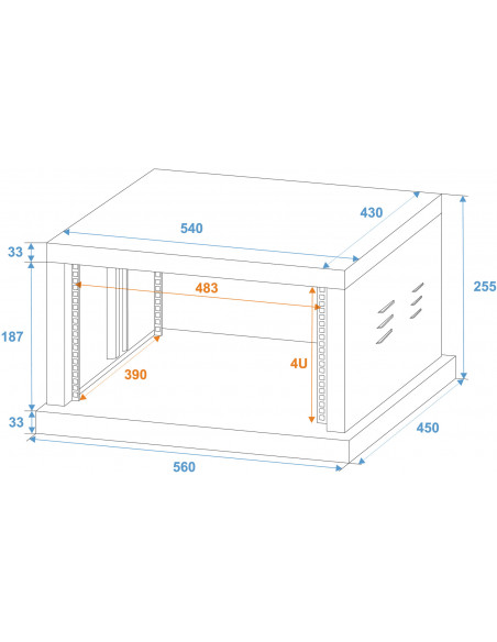 ROADINGER Steel Rack SR-19, 4U