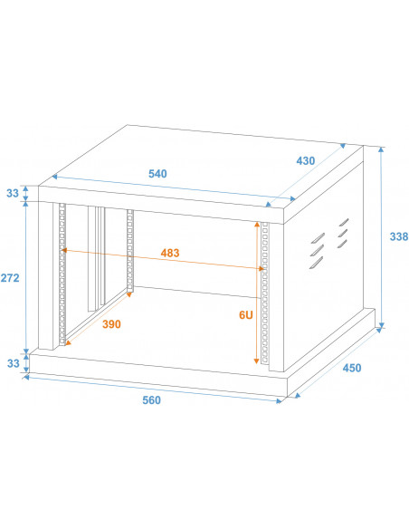 ROADINGER Steel Rack SR-19, 6U