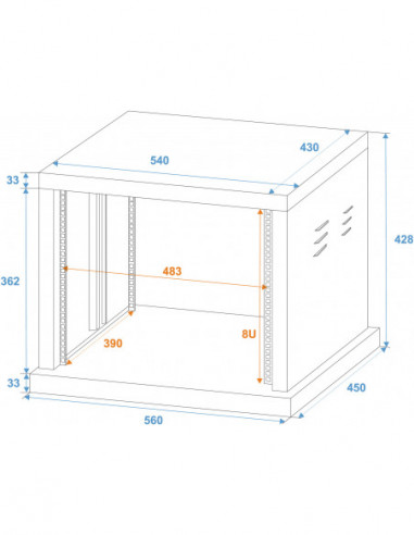 ROADINGER Steel Rack SR-19, 8U