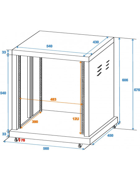 ROADINGER Steel Rack SR-19, 12U