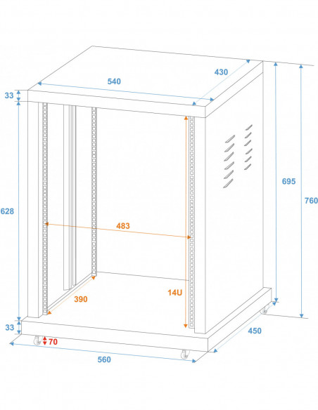 ROADINGER Steel Rack SR-19, 14U