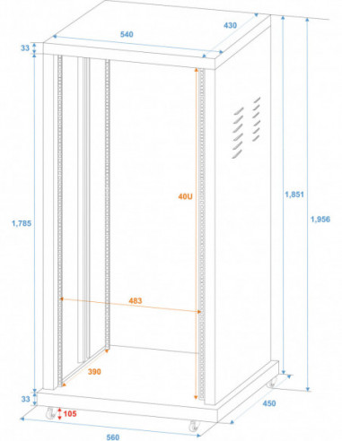 ROADINGER Steel Rack SR-19, 40U