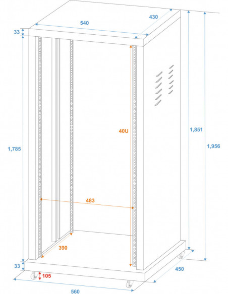 ROADINGER Steel Rack SR-19, 40U