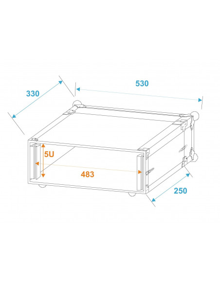 ROADINGER Effect Rack CO DD, 5U, 24cm deep, black