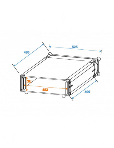 ROADINGER Effect Rack CO DD, 3U, 40cm...