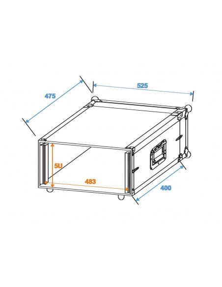 ROADINGER Effect Rack CO DD, 5U, 40cm deep, black