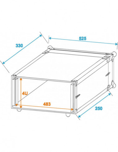 ROADINGER Effect Rack CO DD, 4U, 24cm...