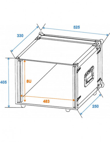 ROADINGER Effect Rack CO DD, 8U, 24cm...