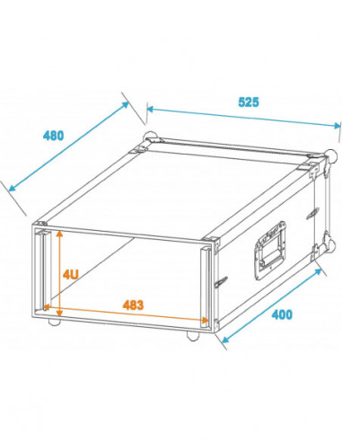 ROADINGER Effect Rack CO DD, 4U, 38cm...