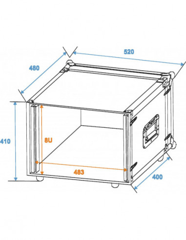 ROADINGER Effect Rack CO DD, 8U, 38cm...