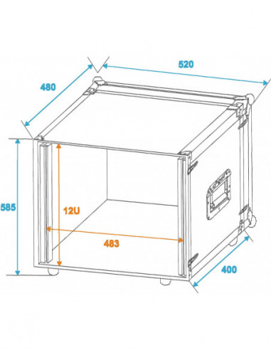 ROADINGER Effect Rack CO DD, 12U,...